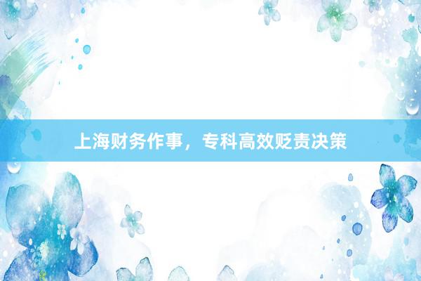 上海财务作事，专科高效贬责决策